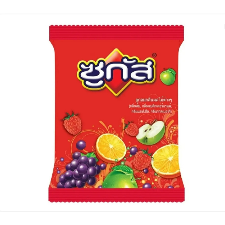 ซูกัส ลูกอม กลิ่นผลไม้ต่างๆ 100 ชิ้น  SUGUS Chewy Candy Mix Fruit 100 pcs