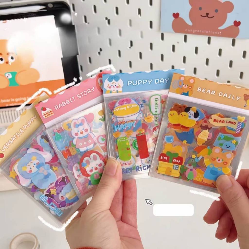 Sticker สติ๊กเกอร์ PVC กันน้ำ น่ารัก สำหรับตกแต่งไดอารี่ สมุด โทรศัพท์ ของใช้
