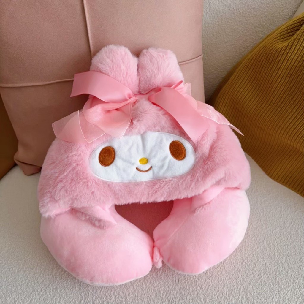 ส่งด่วน💓 My Melody หมอนรองคอ มายเมโลดี้ สำหรับพกพา เดินทาง อุปกรณ์เสริมสำหรับเดินทาง
