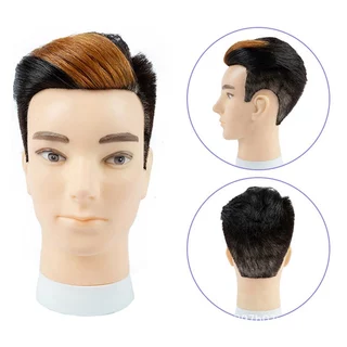 ✂️ผมแท้100%✂️หัวหุ่นผู้ชาย หัวหุ่น หุ่นหัวนางแบบ หัวหุ่นตัดผมชาย 3D ฝึกตัดผม ทำเคมี หนีบ ไดร์ได้ ย้อมยืดดัดได้ 8 นิ้ว