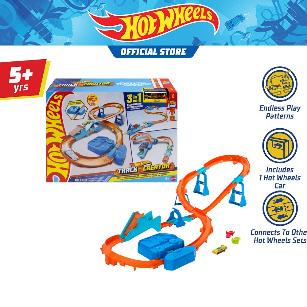 Hot Wheels Track Creator Boosted Jump Speedway ชุดรางฮอตวีลส์ รุ่นดีด-โดด-ซิ่ง JDB49 VN