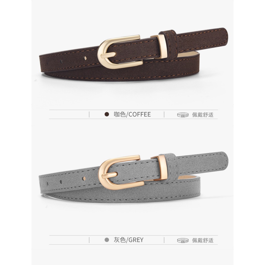 🍒 พร้อมส่งจ้า 🍒 เข็มขัดผู้หญิง หนัง PU หัวสีทอง เส้นเล็ก กำลังสวย จับแมทได้ทั้งกางเกง กระโปรง - รูปที่ 7