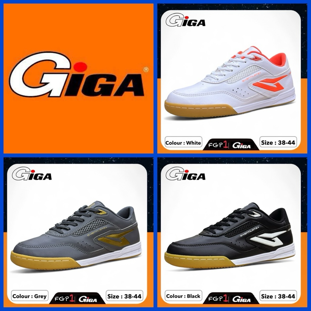 GiGa FGP1 รองเท้าฟุตซอล กีก้า (38-44) สีขาว/เทา/ดำ