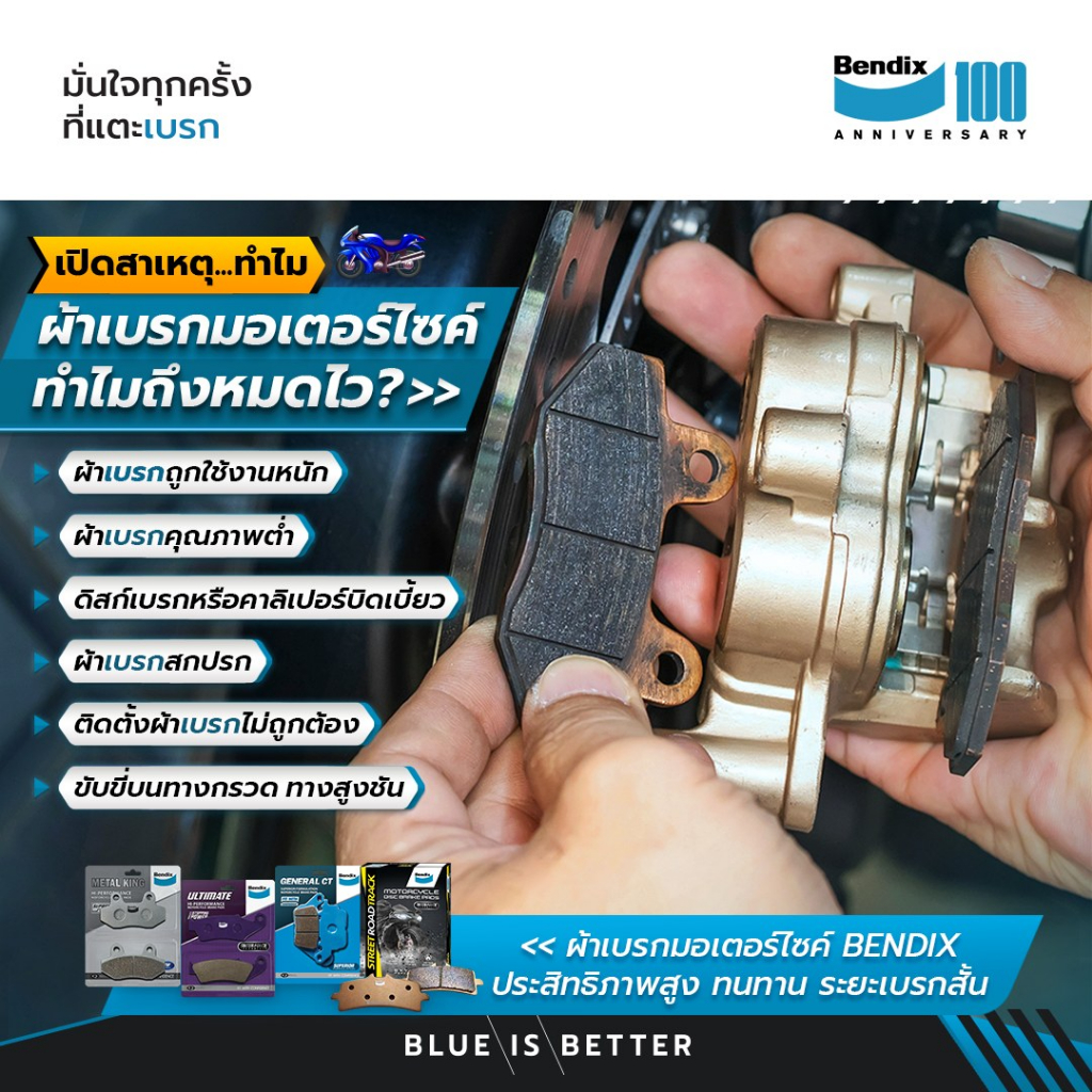[ส่งด่วน] ผ้าเบรค Bendix Honda Forza 300/350 | ADV150/160 | PCX ทุกรุ่น ทุกปี