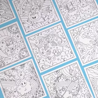 FOLIO ART : การ์ดภาพระบายสี Folio Art x Merrysquad (The Megical Rainbow to Astroland)12 ภาพ รหัส 93063