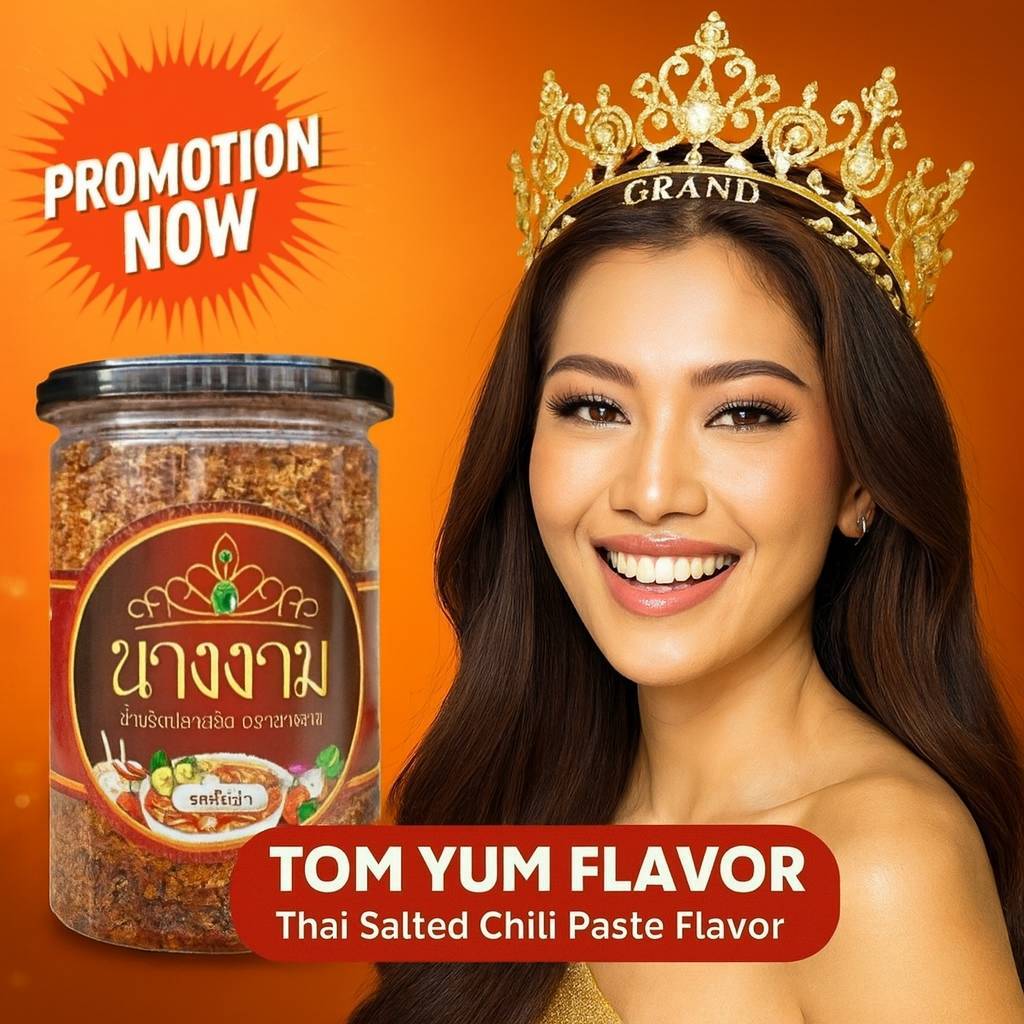 MGI shop : น้ำพริกปลาสลิดนางงาม รสเผ็ดน้อย  รสเผ็ดมาก รสต้มยำ คละรสได้ระบุที่ช่องตัวเลือกสินค้า ของแ