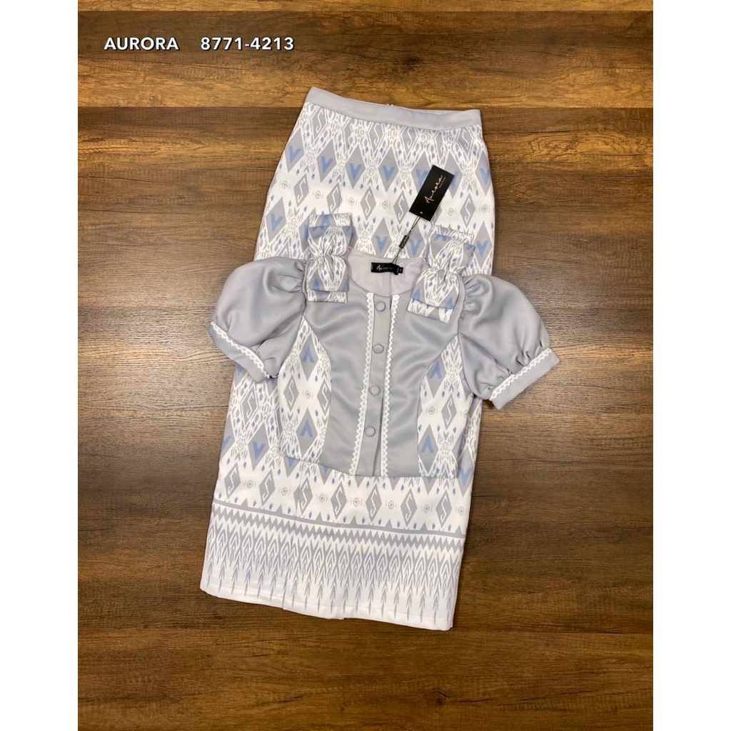 พร้อมส่ง เติม S-XL +1Size นะคะ⚡️AR 8771 เสื้อ+กระโปรงลายไทย **ผ้านุ่มเกรดพรีเมี่ยม - รูปที่ 6