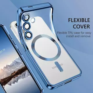 เคสชาร์จไร้สาย สำหรับ Samsung A57 A07 A17 A56 A36 A26 A16 A05 A06 A05S A14 A25 A15 A55 A35 A54 S24FE S23FEเคสใสแม่เหล็ก