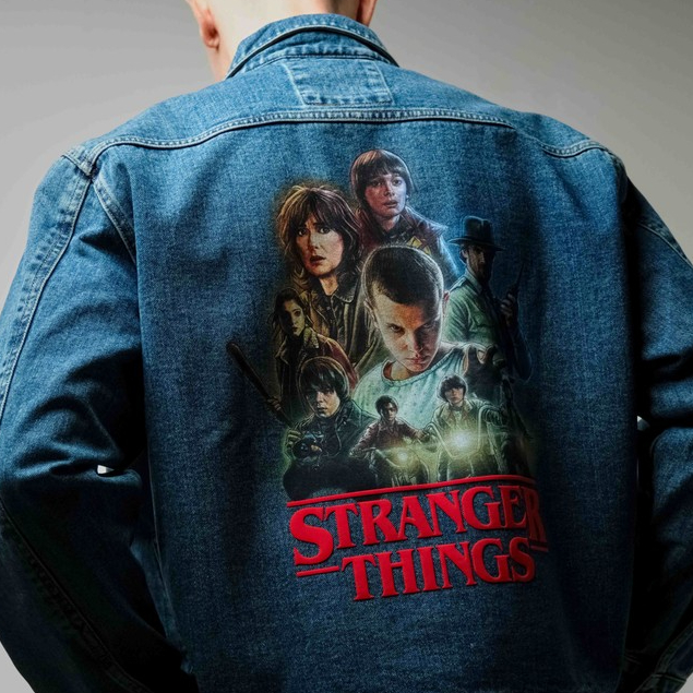 era-won เสื้อยีนส์ DENIM JACKET x Stranger Things สี Blue Wash