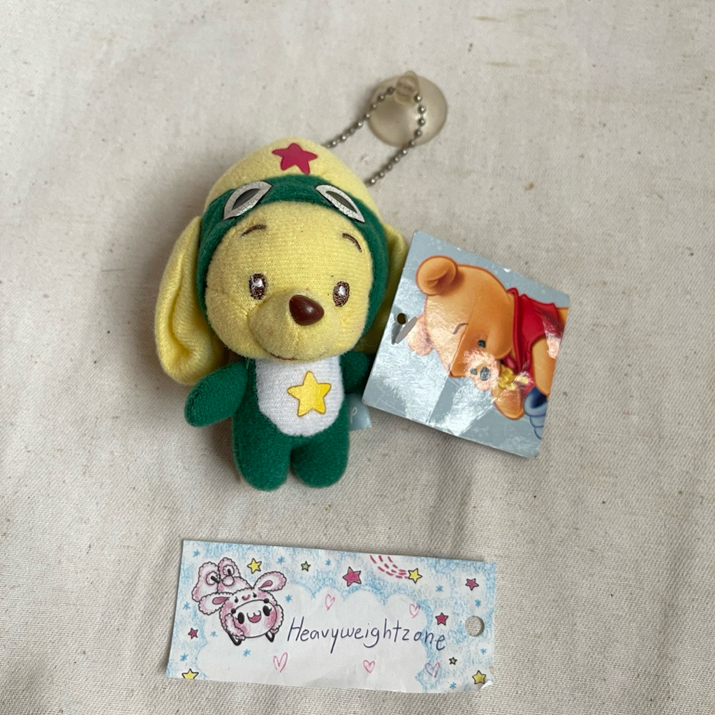 ตุ๊กตาหมีพูห์ Pooh x จ่าเคโรโระ Keroro Disney baby น่ารัก✨มือสอง สภาพดี ป้ายห้อย