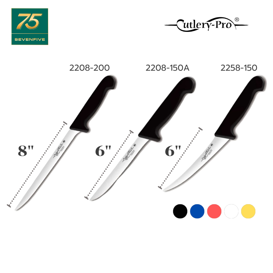 CUTLERY PRO มีดเลาะกระดูก มีดแล่เนื้อ เหล็กเยอรมันนี แบบตรง/โค้ง   CTP1-KB-22
