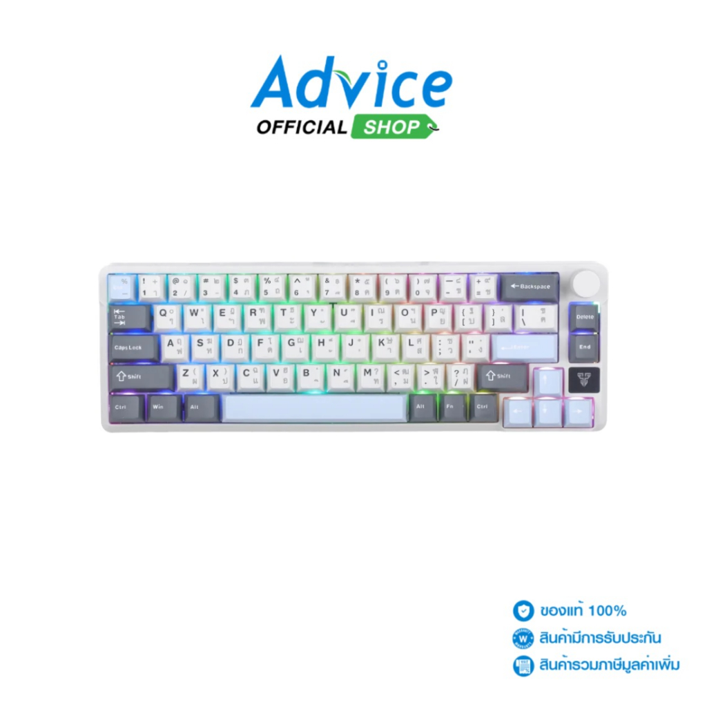 FANTECH KEYBOARD (คีย์บอร์ด) WIRELESS MK919 GRAY (RED SWITCH/BLUETOOTH) - A0172213