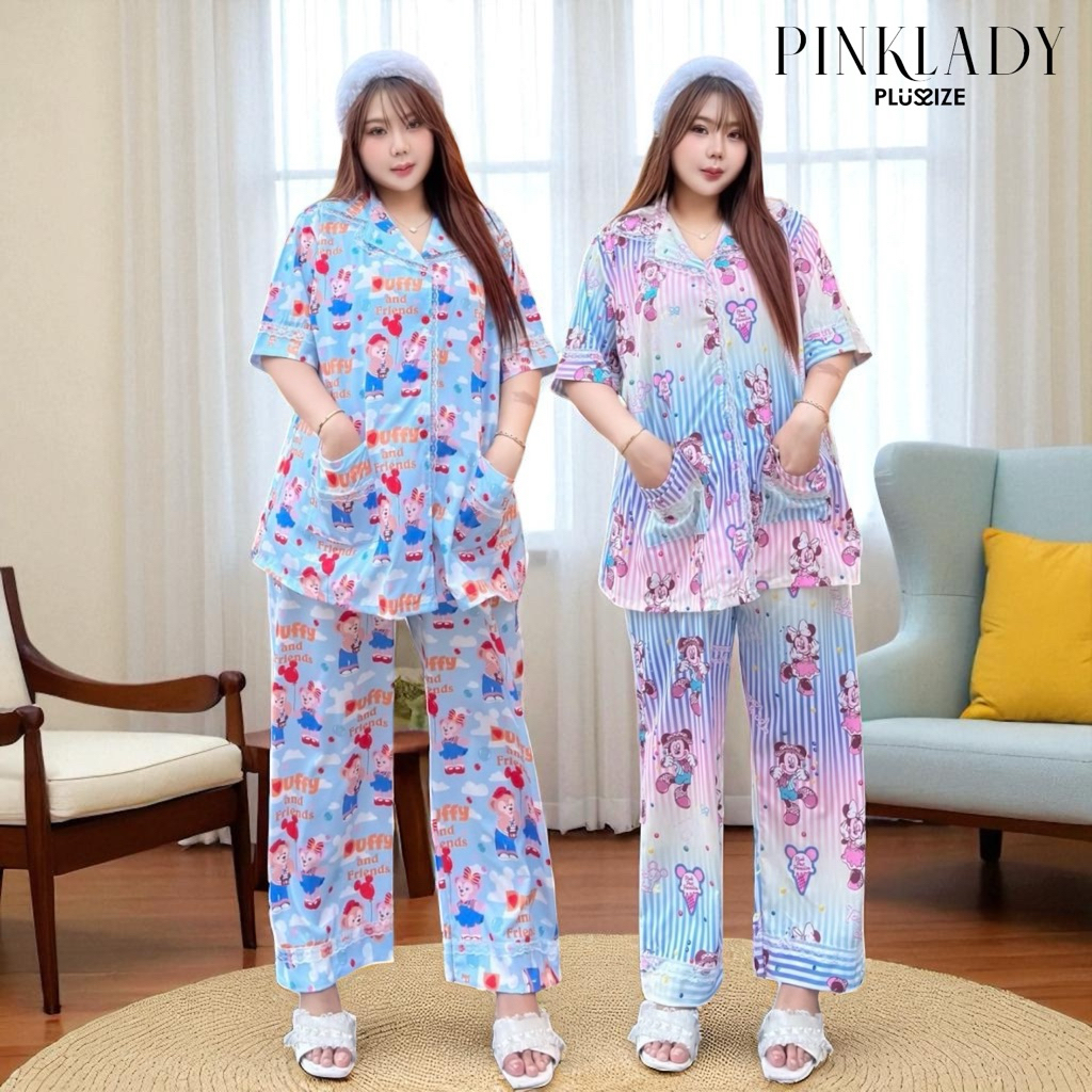 ชุดนอน เสื้อแขนสั้น + กางเกงขายาว แต่งลูกไม้ 2 ลายใหม่ (กรุณาอ่านไซส์ในรายละเอียดก่อนสั่งซื้อ)