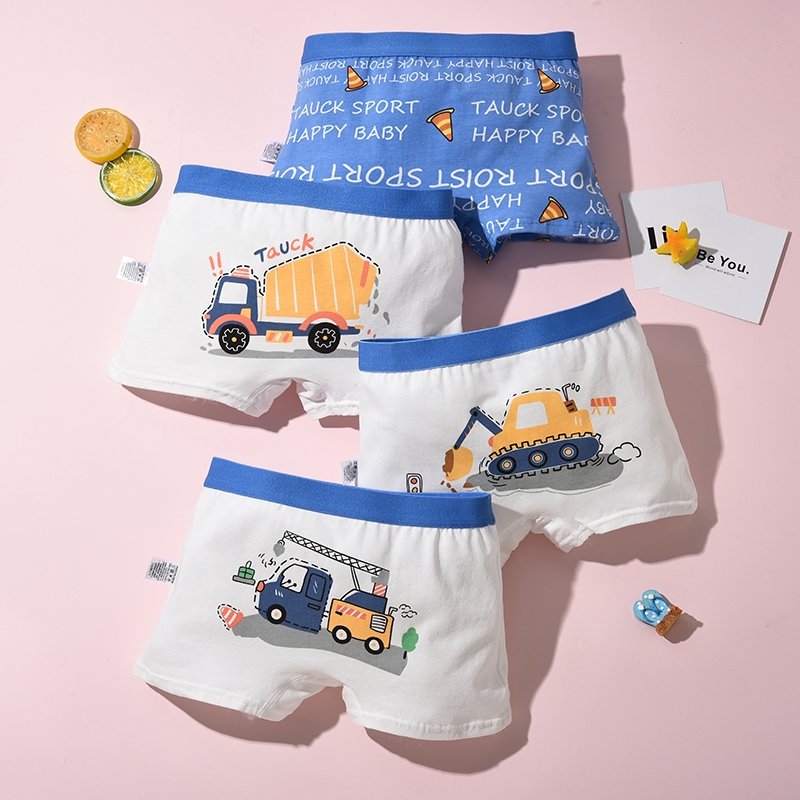 กางเกงบ็อกเซอร์เด็กผ้าฝ้ายหวีสำหรับนักเรียนประถมและมัธยม เด็กชาย ทารก และเด็กวัยเตาะแตะ กางเกงชั้นใน