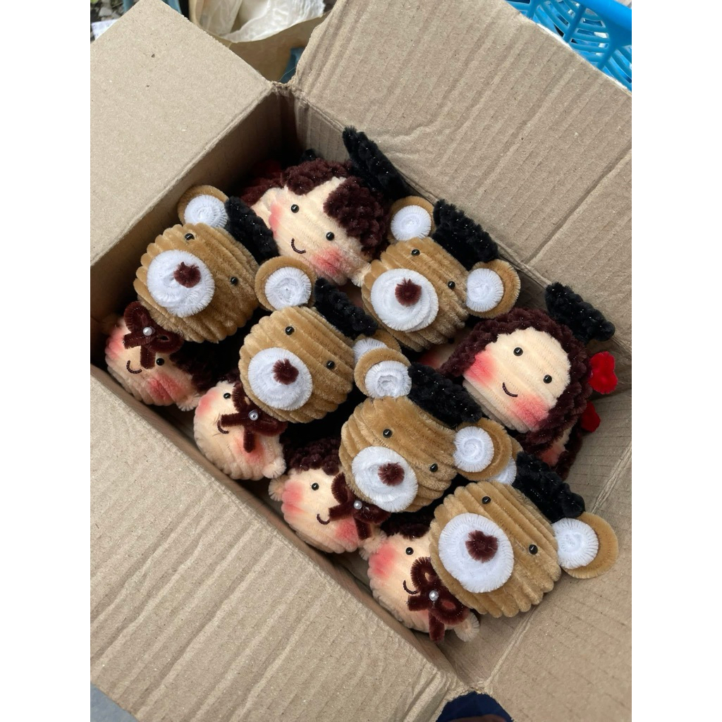แจ้งวันที่ใช้งานก่อนสั่ง🧸 หัวตุ้กตาลวดกำมะหยี่ ตกแต่งช่อดอกไม้🧑‍🎓✨