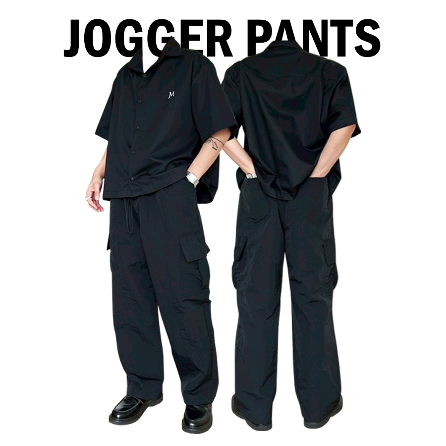 JAMANBKK / JOGGER PANTS  / กางเกงผ้าไนลอน ขากระบอก