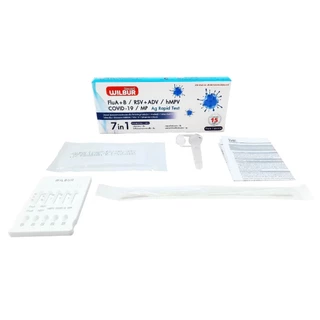 [5 กล่อง] Wilbur 7in1 FluA+B/RSV+ADV/hMPV/Covid-19/MP Ag Rapid Test วิลเบอร์ ชุดตรวจหาแอนติเจนของเชื้อ ไข้หวัดใหญ่