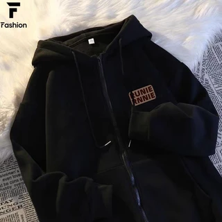แจ็กเก็ตสเวตเตอร์ฮู้ดคู่ zip unisex ใส่สบาย เนื้อผ้านุ่ม หลวมพอดีตัว สไตล์เกาหลี เหมาะสำหรับผู้หญิง ผู้ชาย