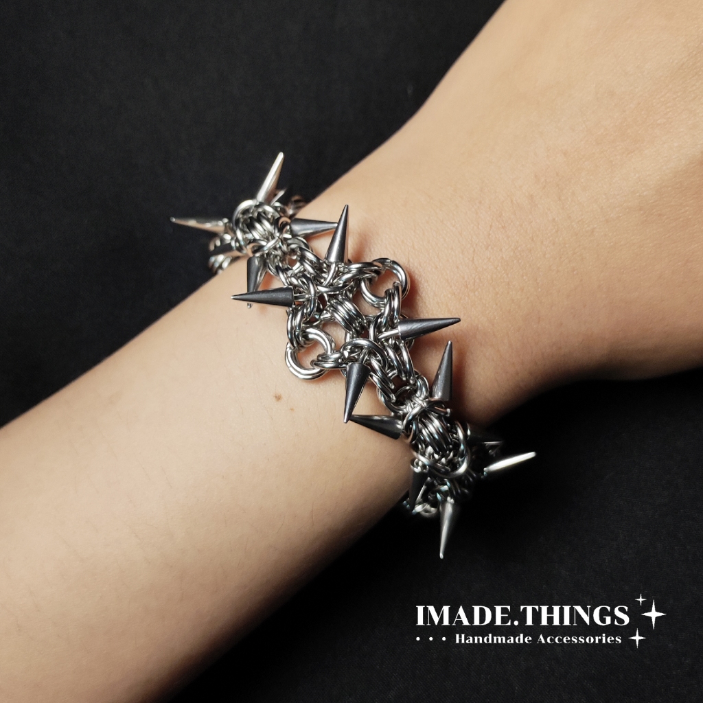 IMADE.THINGS | สร้อยข้อมือสแตนเลส แต่งหนาม | Chainmail Bracelet - Chaos Spikes I