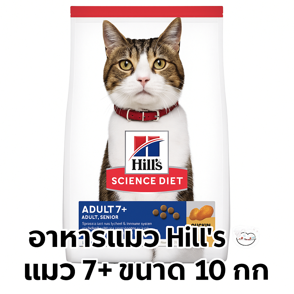 อาหารแมว Hill's แมว 7+ ขนาด 10 กก สำหรับแมวสูงวัย