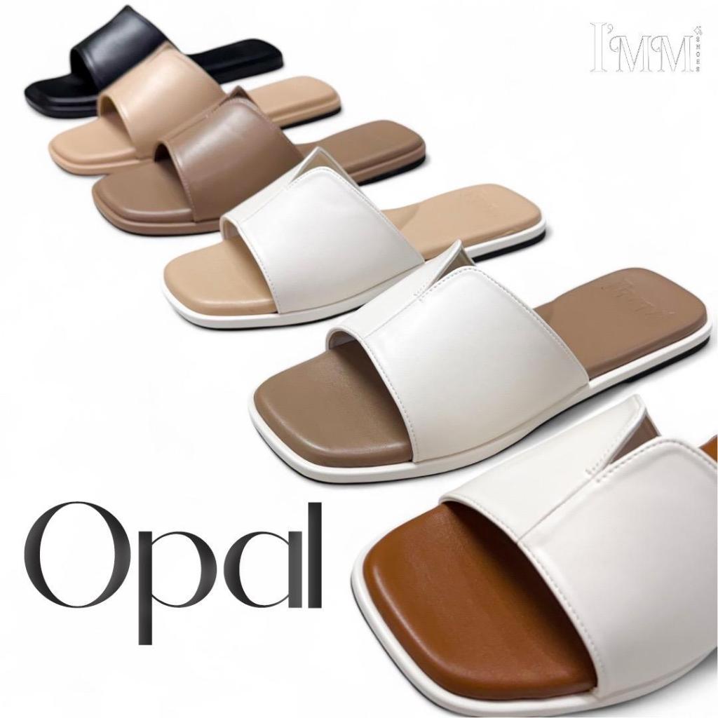 I’mm Shoes รุ่น Opal 020 รองเท้าแตะผู้หญิงแฟชั่น ดีไซน์หน้าเรียบผ่ากลาง