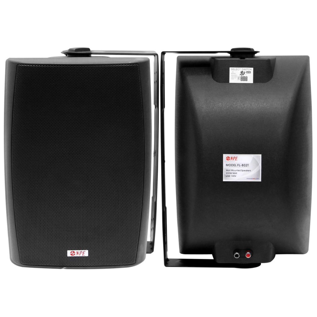 ลำโพงติดผนัง8นิ้ว แบบลายน์ NPE รุ่น FL802t พร้อมขาแขวน (ราคาต่อคู่)