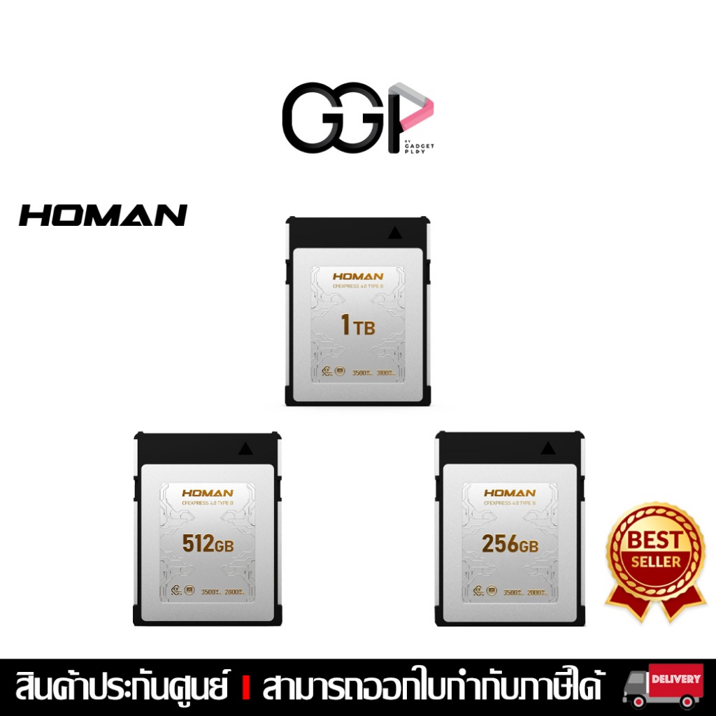 [กรุงเทพฯส่งด่วน] การ์ดความจำ Homan CFexpress4.0 Type B เร็วแรงสุดสำหรับกล้องโปร รองรับไฟล์ 12K RAW 