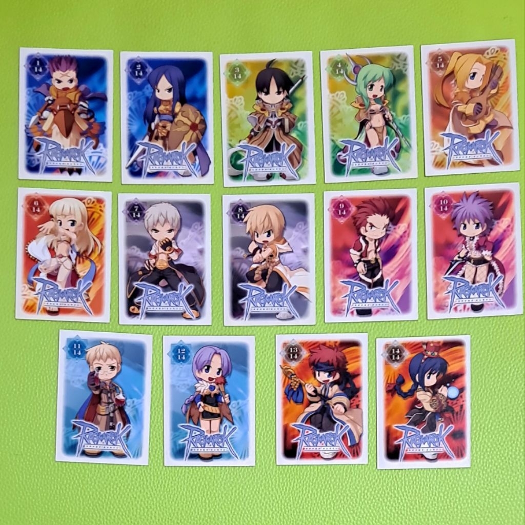 บัตรเติมเงินลายเกมส์Ragnarok Onlineครบชุด 14 ใบ การ์ด ของสะสม สภาพดี