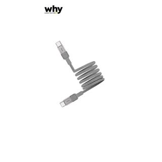 WHY สายชาร์จ แม่เหล็ก Type-C PD 65W ม้วนเก็บในตัว สายถัก ยาว 1.2 เมตร สำหรับ ไอโฟน และ แอนดรอยด์