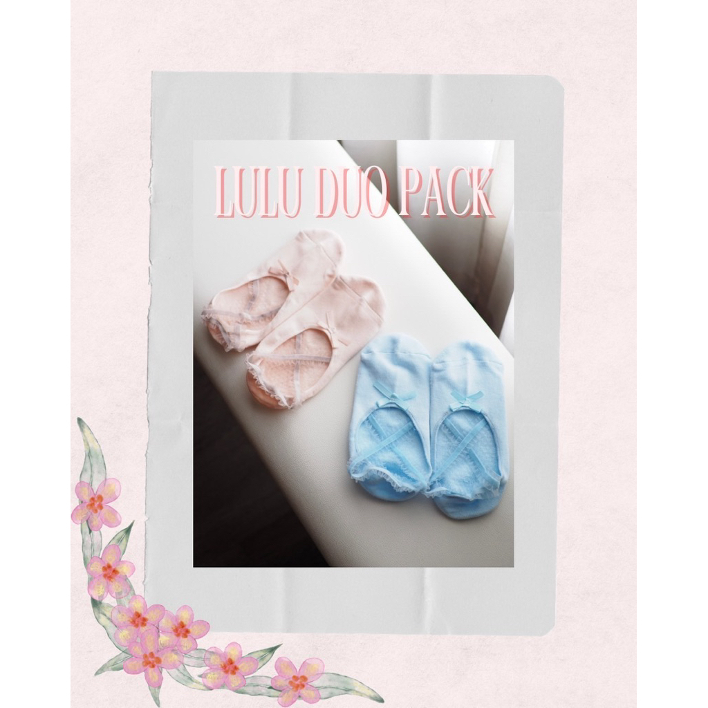 Solene.daily - Lulu Ribbon Duo Pack Pilates Socks