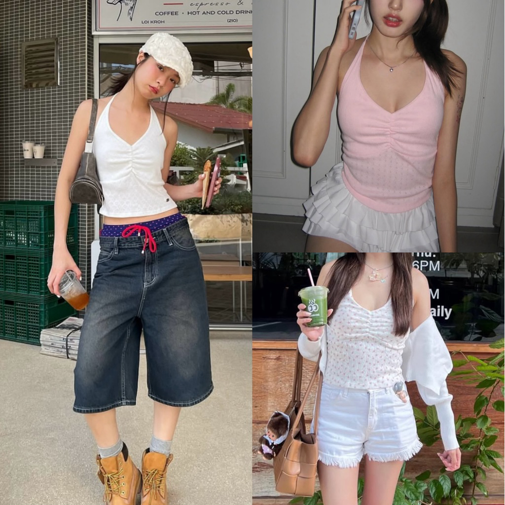 Coolkids.Coolcute | Babe Halter Top เสื้อคล้องคอ ผ้า Cotton ลายฉลุ