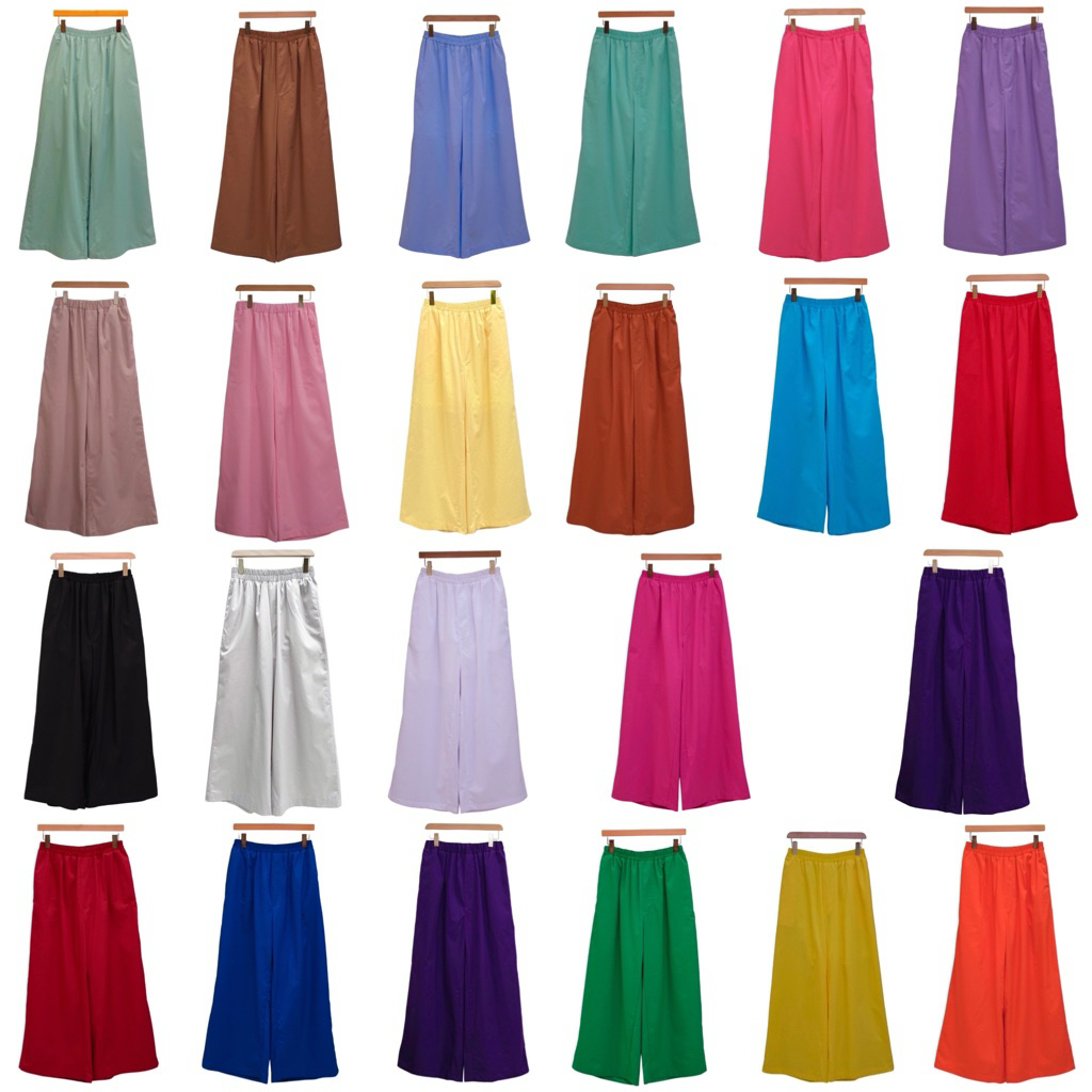 Bright by Aruna: กางเกงเอวยางยืดถึง40“ยาว42”23สี(Cotton long trousers)