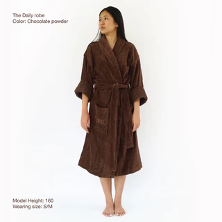 Hiatti. The Daily Robe - Chocolate Powder ชุดคลุมอาบน้ำ 100% Cotton