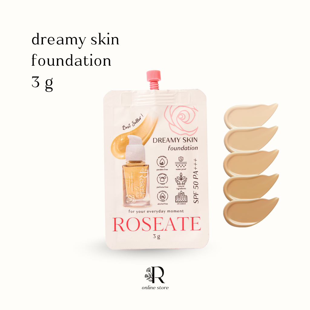 New! แบบซอง รองพื้นผิวเป๊ะ Roseate Dreamy Skin Foundation