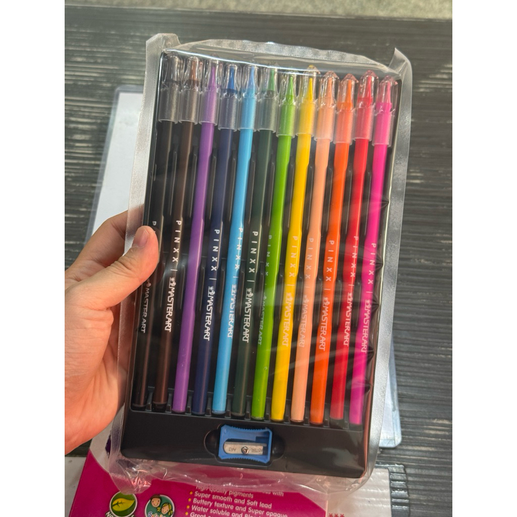 Masterart ดินสอสี Pinxx ระบายน้ำ ไส้ใหญ่ ล้างออกได้ เซต12สี พร้อมกบเหลา - รูปที่ 4