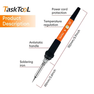 TASKTOOL หัวแร้งบัดกรี 60W หัวแร้งไฟฟ้า ชุดหัวแร้งบัดกรี 13 ชิ้น ปรับอุณหภูมิได้ TISI STANDARD