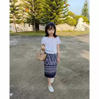 ชุดไทยเด็กผู้หญิง ผ้าฝ้ายใส่สบาย ระบายอากาศได้ดีมาก