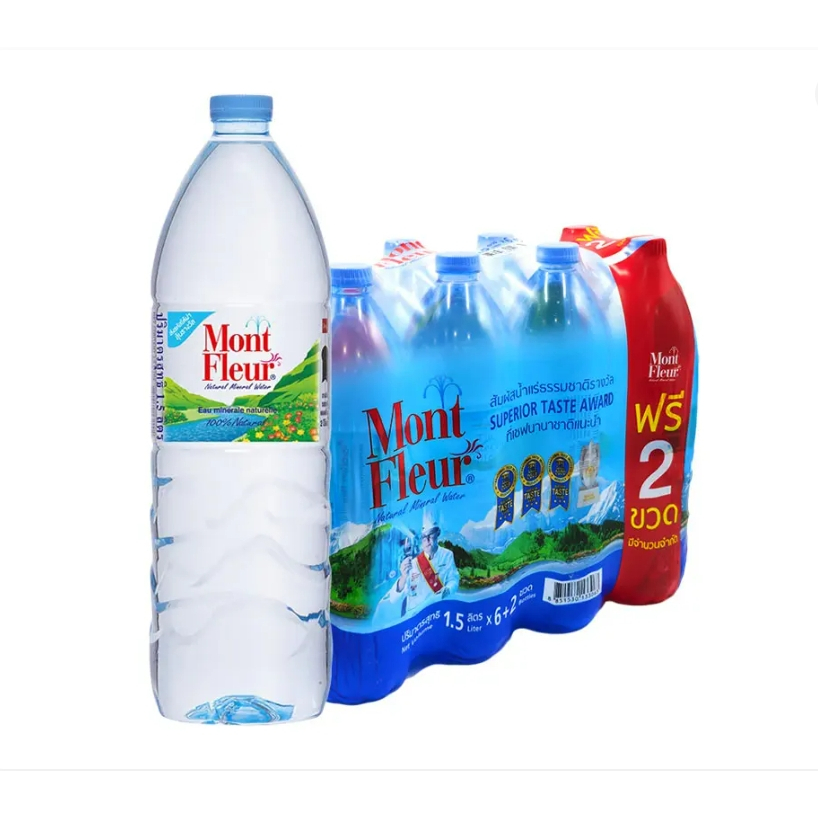 มองต์เฟลอ น้ำแร่ 1.5 ล. x 6+2 ขวด MONT FLEUR Mineral Water 1.5 l x 6+2