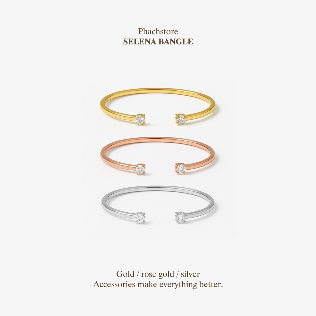 Selena bangle —  สีทอง,สีเงิน,สีโรสโกลด์