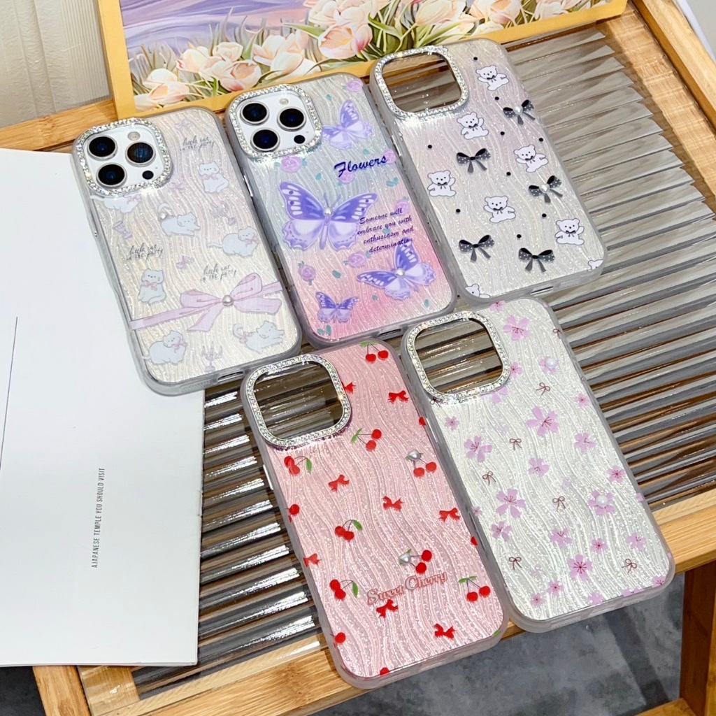 เคส สำหรับรุ่น Oppo A5i A5X A3X A3 a5pro A57 A77S  เคสโฮโลแกรม กล้องขอบเพชร สกรีนลาย สไตล์สวยหรู ลายสวย ขอบใส กันกระแทก