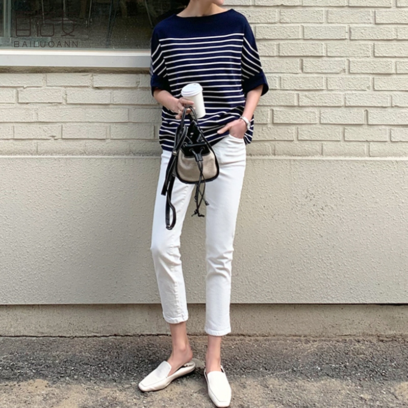 FBAShop เสื้อคอกลมลายทาง ใส่แล้วเริศ  ให้ลุคดูน่ามองมากๆ อย่าพลาดกันน้าา