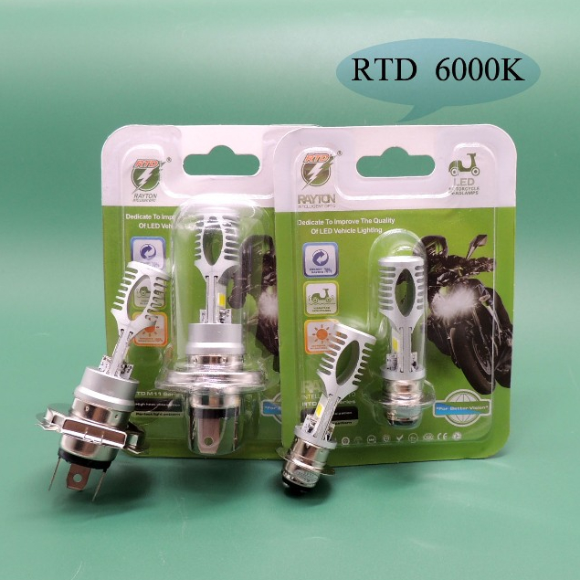 หลอดไฟหน้ารถมอเตอร์ไซค์ RTD T19 LED M11 หลอดไฟหน้า Led แท้ แสงขาว สำหรับรถทุกรุ่น แสงขาว 6000K แพ็คเกจสีเขียว