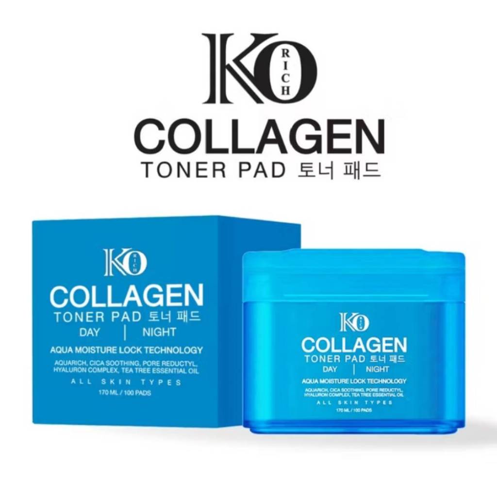 เคโอริชคอลลาเจน โทนเนอร์แพด KO Rich Collagen Tonner Pad สีฟ้า