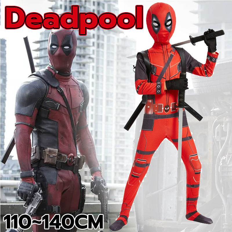 DeadPool ชุดเดดพูล ชุดเด็กแบบชิ้นเดียว การเล่นบทบาทสมมติของมาร์เวล ชุดฮาๆ ฮาโลวีน เด็ก Cosplay
