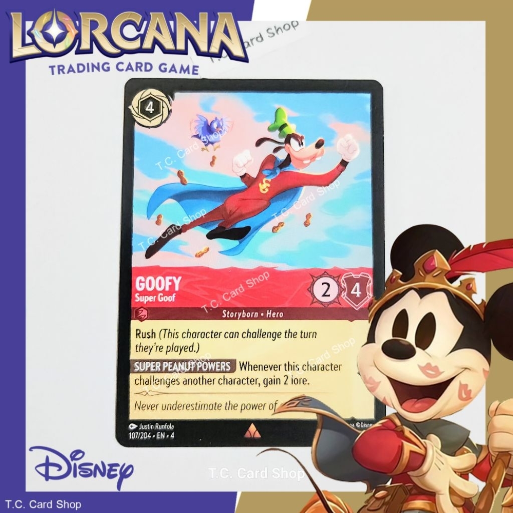 Goofy - Super Goof R 107/204 - Disney Lorcana  (ดิสนีย์ ลอร์คาน่า) (Ursula's Return)
