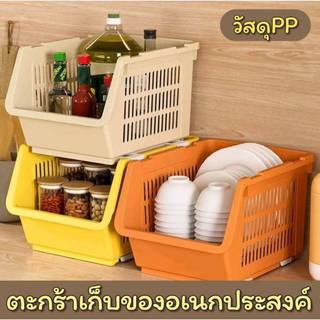 ตะกร้า มีล้อเก็บของอเนกประสงค์ ต่อเป็นชั้นได้ มีทั้งหมด2ขนาด4สีให้เลือก วัสดุPPทนทานไม่เปราะหักง่าย