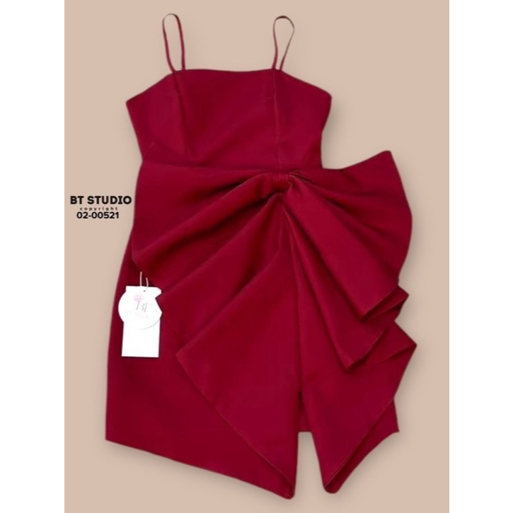 BT 02-00521  เดรสสั้นสายเดี่ยวอกเสริมฟองน้ำ