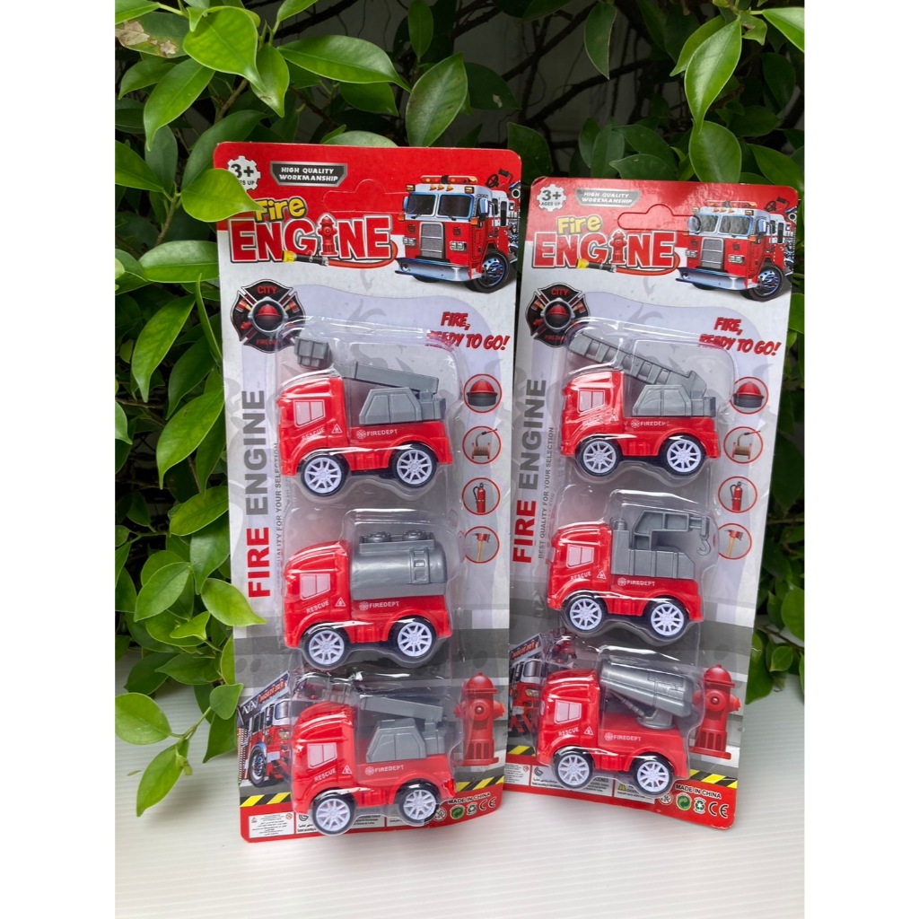 ของเล่นรถดับเพลิง 1แพ็คได้3คัน รถดับเพลิงของเล่น มินิ คันจิ๋ว เซตสุดคุ้มซื้อ1แพ็ค ได้ 3 คัน รถของเล่นเด็ก Fire Engine