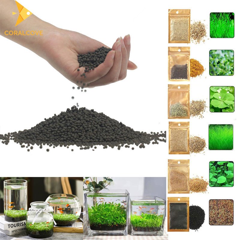 coralcoveshop ดินไม้น้ำ 300g เมล็ดหญ้าน้ำ เมล็ดไม้น้ำ ปุ๋ยไม้น้ำ สำหรับตู้ปลา บ่อปลา ปลูกง่าย