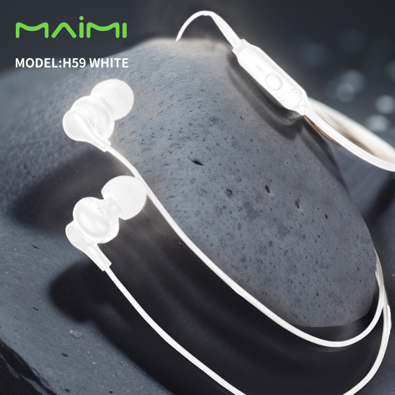 Maimi หูฟัง รุ่น H59 Earphone  3.5mm กดรับสายได้ เสียงดี ทั้งฟังเพลงและสนทนา ใช้งานได้ยาวนาน